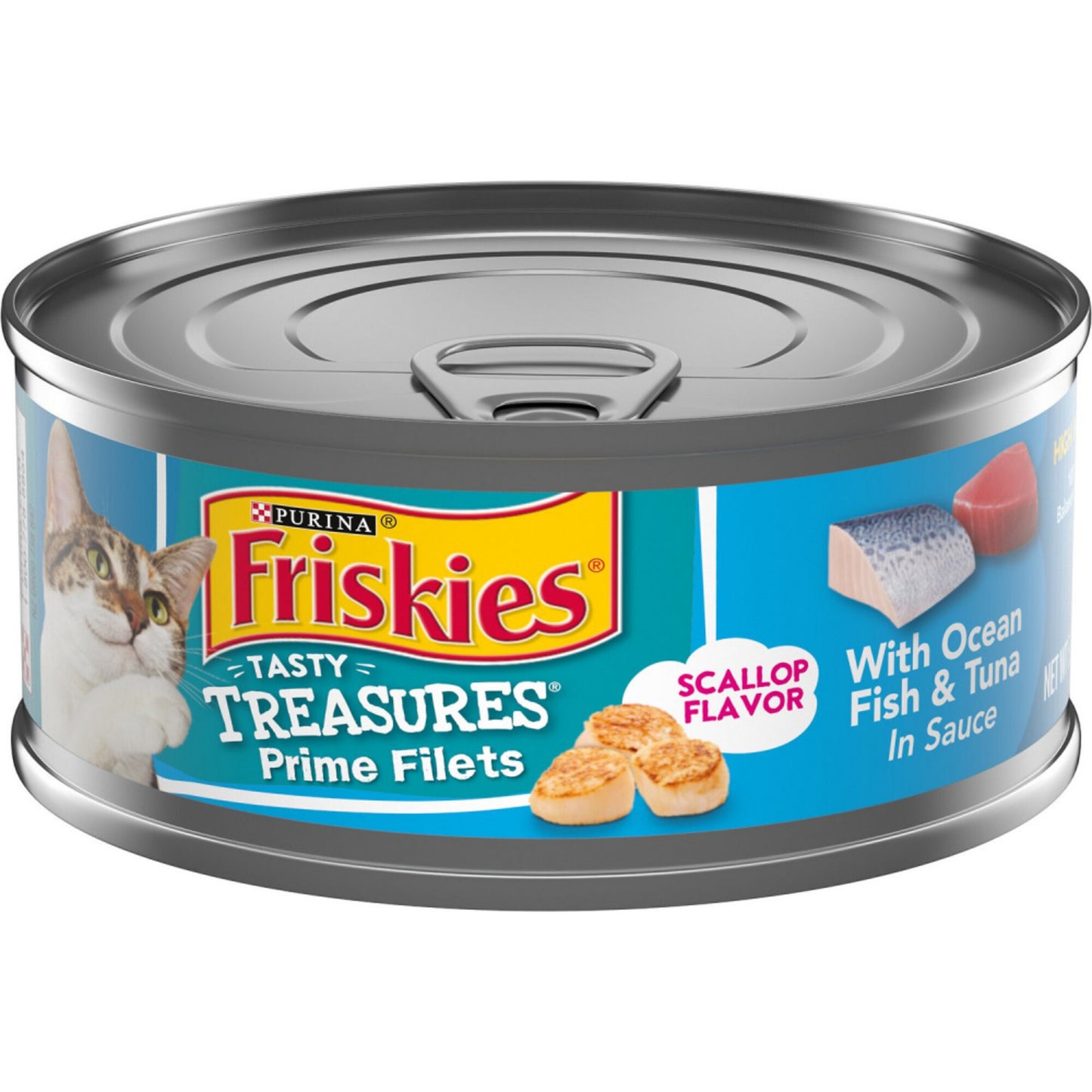 Friskies Tasty Treasures Prime Fillet with Ocean Fish & Tuna Scallop Flavor Canned Cat Food