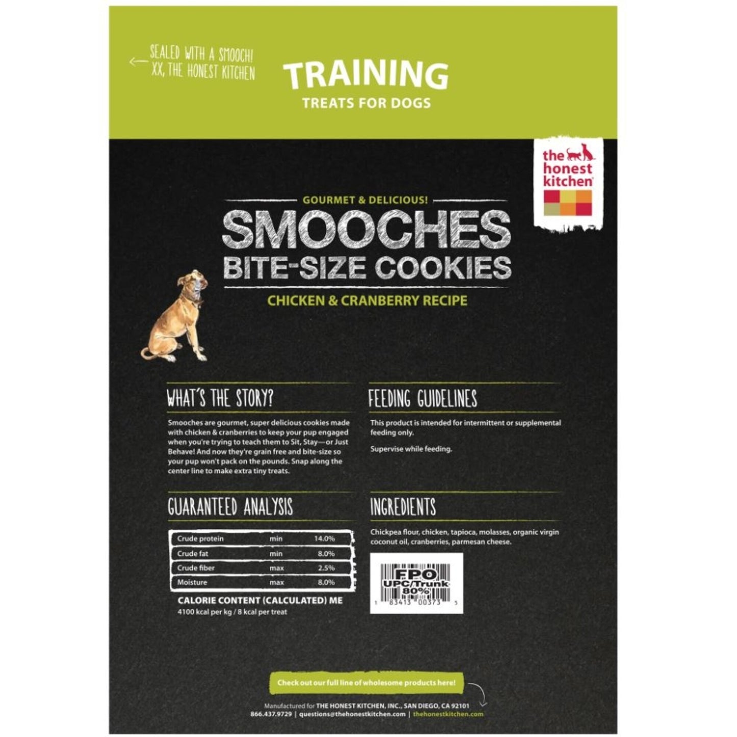 The Honest Kitchen SMOOCHES Grain Free Chicken and Cranberry Cookie Treats for Dogs