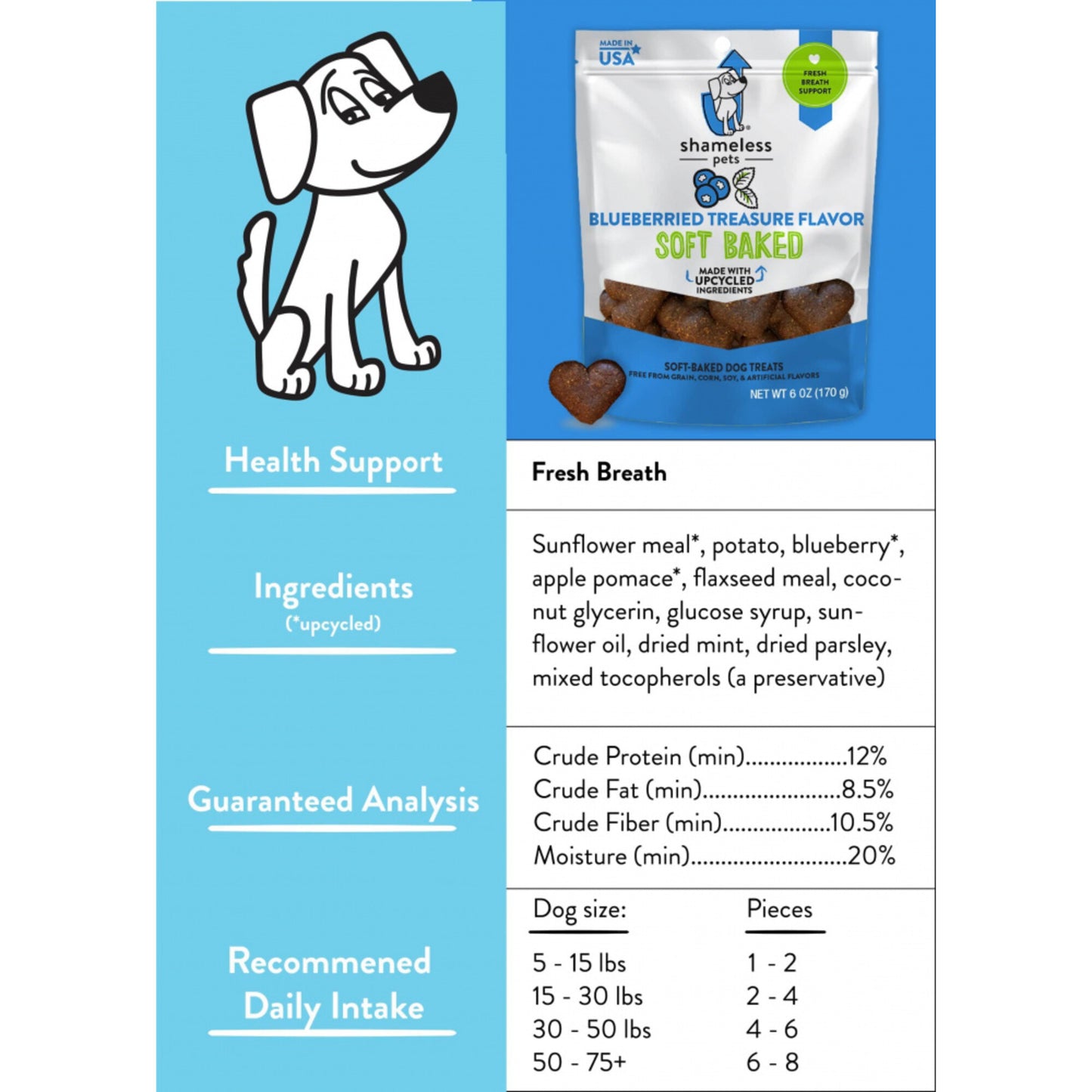 Shameless Pets Blueberried Treasure Soft-Baked Dog Treats