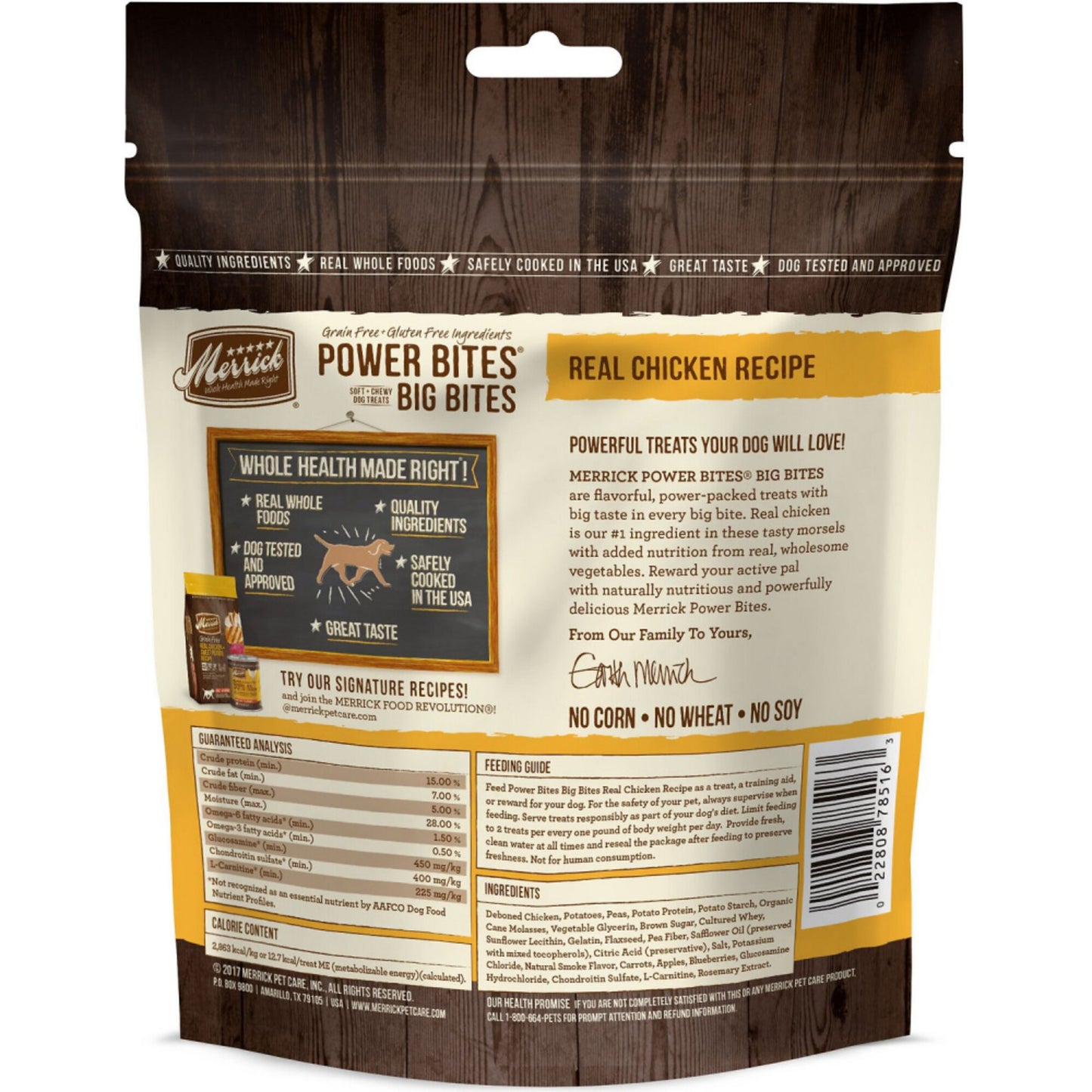 Merrick Power Bites Big Bites Real Chicken Dog Treats