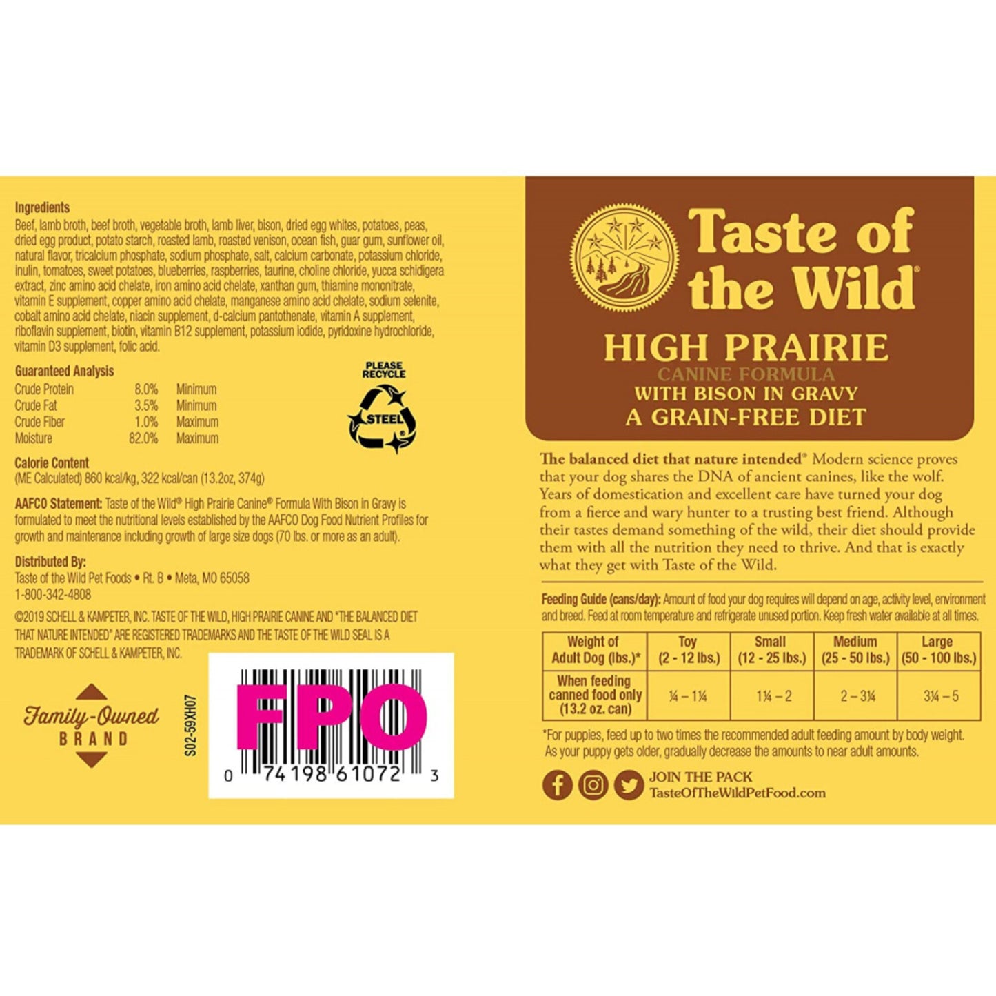 Taste Of The Wild High Prairie Canned Dog Food