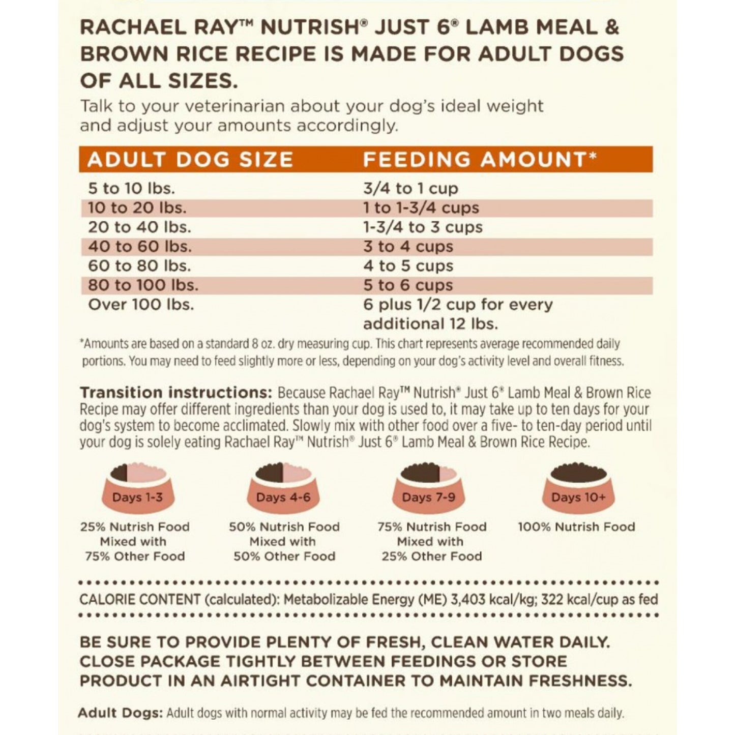 Rachael Ray Nutrish Just 6 Limited Ingredient Diet Lamb Meal & Brown Rice Recipe Dry Dog Food