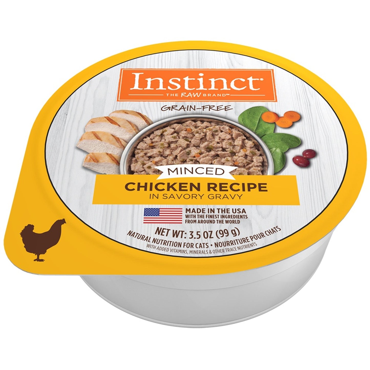 Instinct Adult Grain Free Minced Recipe with Real Chicken Natural Cat food Cups