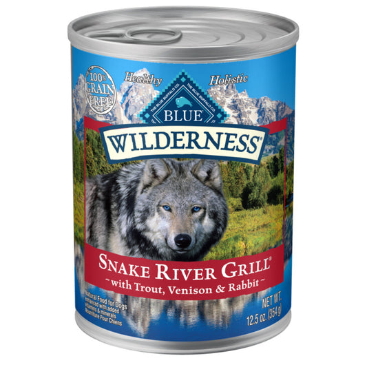 Blue Buffalo Wilderness Grain Free Snake River Grill Trout, Venison & Rabbit Canned Dog Food