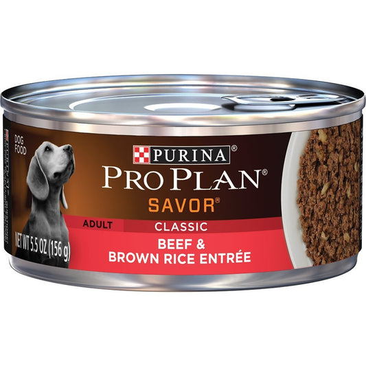 Purina Pro Plan Savor Adult Beef & Brown Rice Canned Dog Food