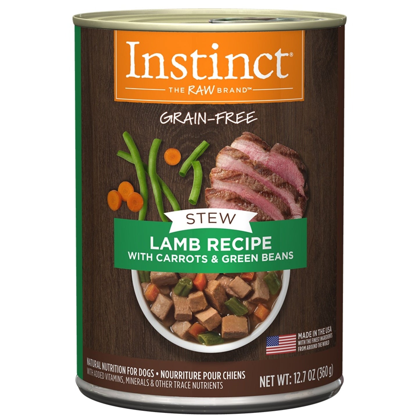 Instinct Grain Free Stews Lamb with Carrots and Green Beans Recipe Natural Canned Dog Food