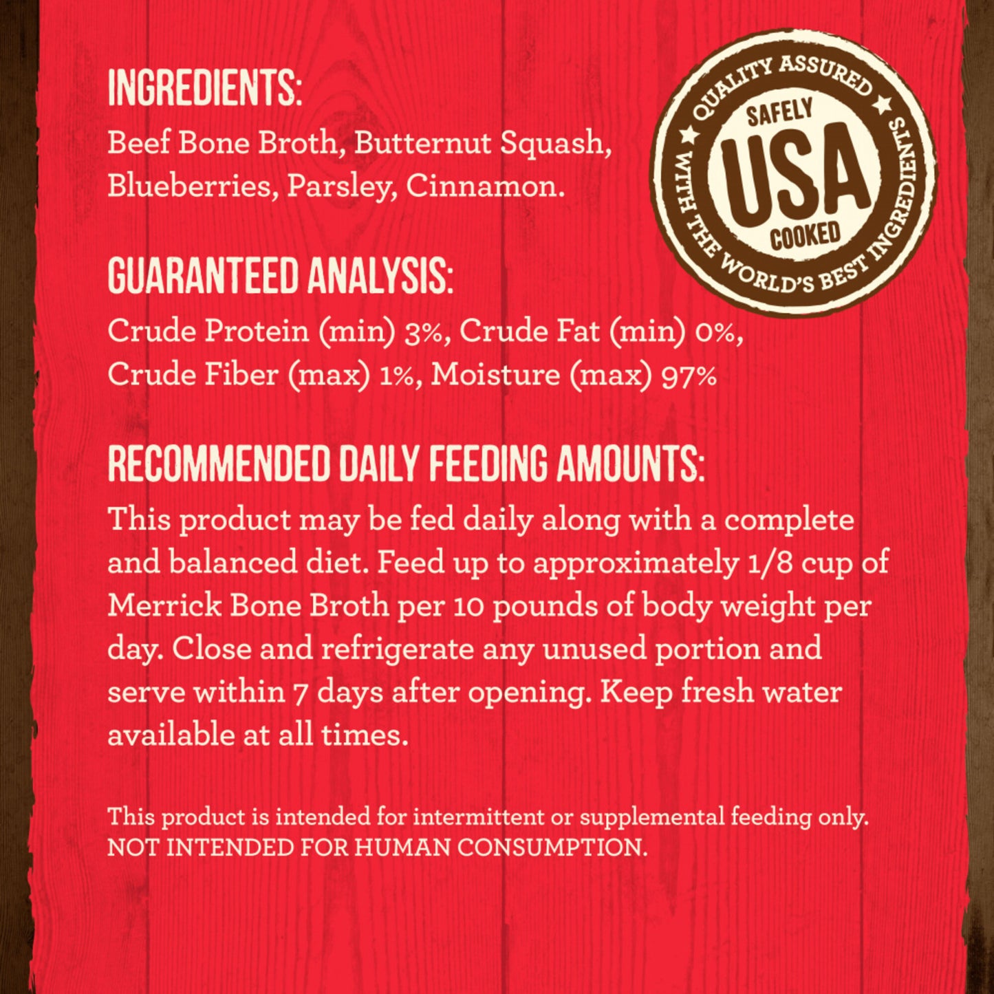 Merrick Grain Free Beef Bone Broth Wet Dog Food Topper