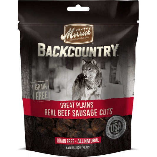 Merrick Backcountry Great Plains Grain Free Real Beef Sausage Cuts Dog Treats