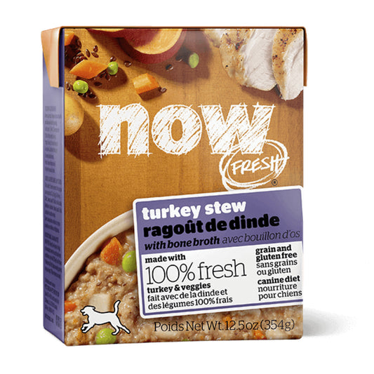Petcurean Now! Fresh Grain Free Turkey Stew with Bone Broth Wet Dog Food