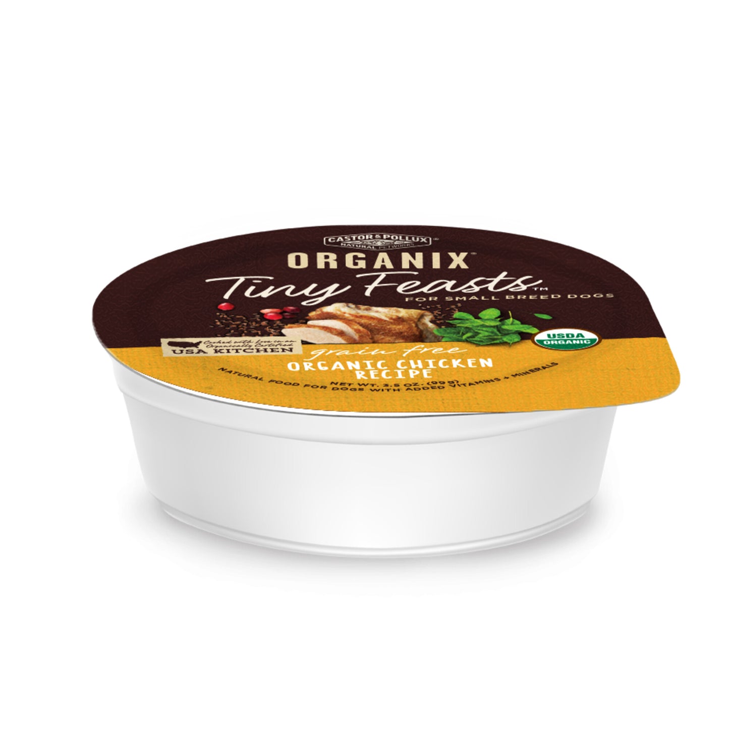 Castor and Pollux Organix Tiny Feasts Grain Free Organic Chicken Pate Wet Dog Food