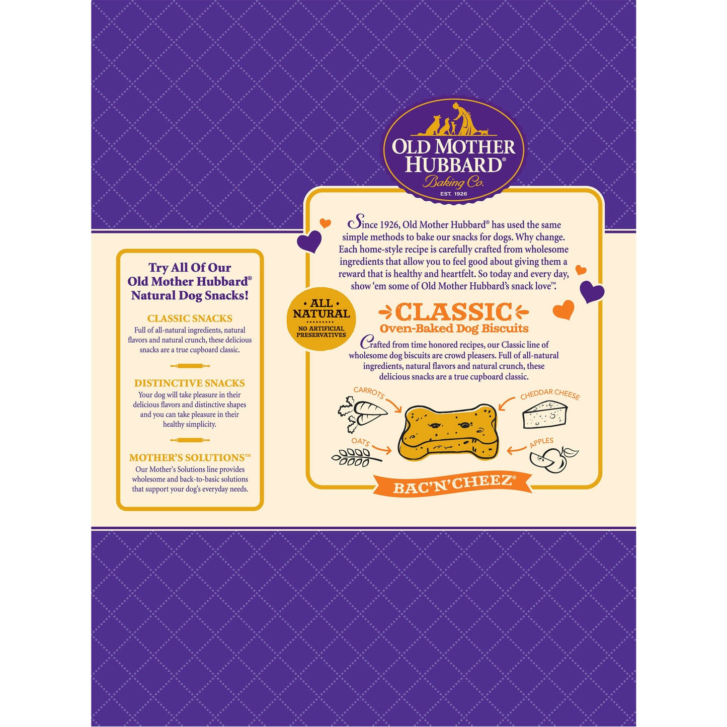 Old Mother Hubbard Crunchy Classic Natural BacNCheez Biscuits Dog Treats