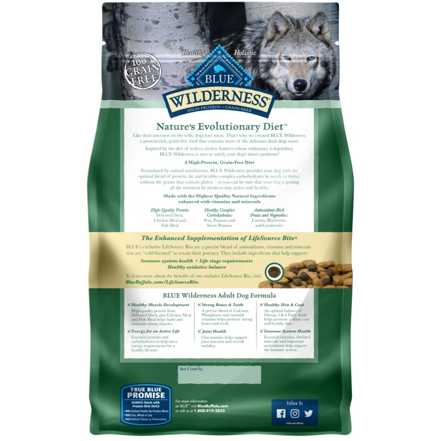 Blue Buffalo Wilderness Grain Free High Protein Duck Recipe Dry Dog Food